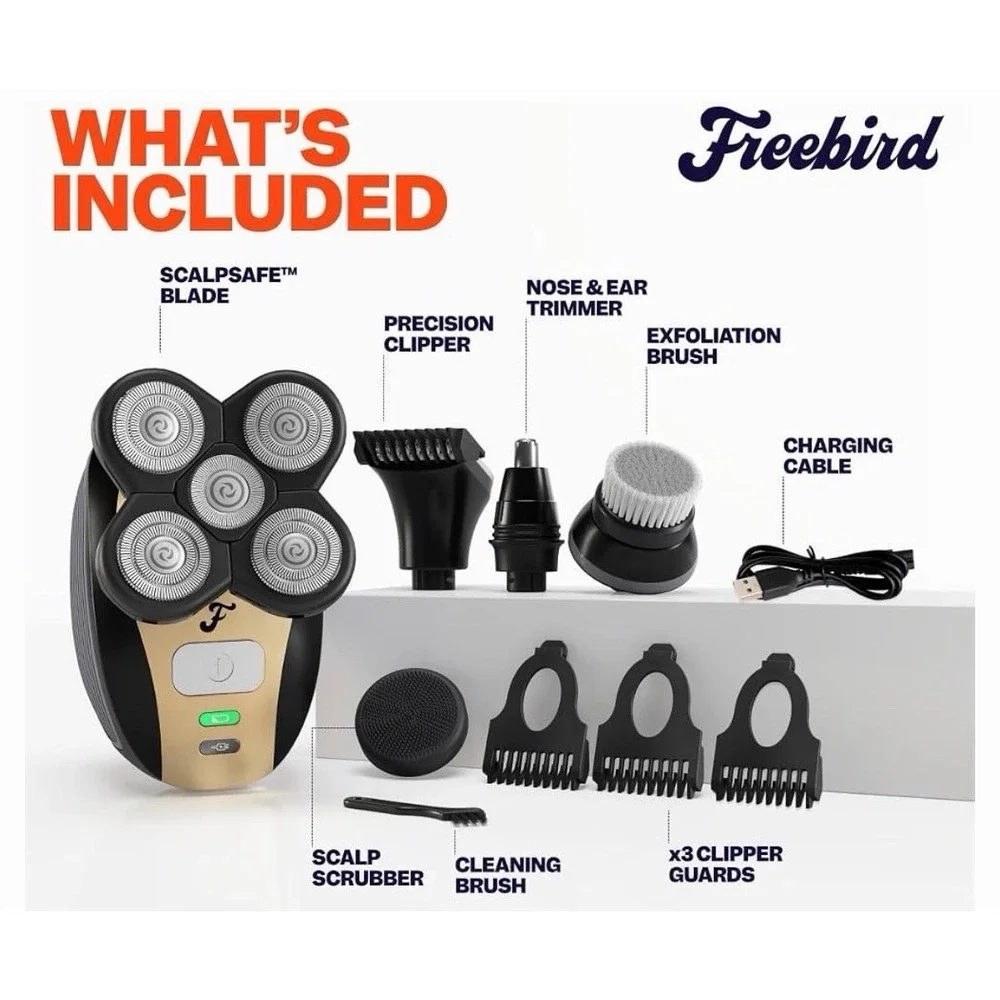 Freebird FlexSeries Electric Head Body Hair Shaver Cordless Waterproof Kit